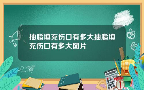 抽脂填充伤口有多大抽脂填充伤口有多大图片