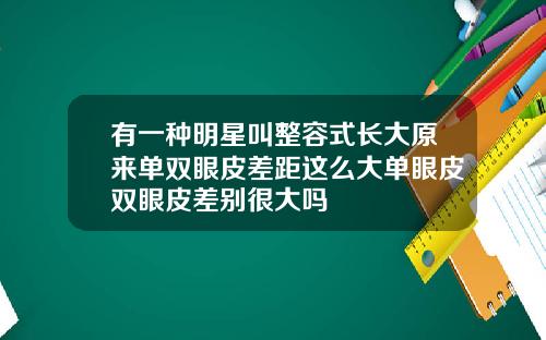 有一种明星叫整容式长大原来单双眼皮差距这么大单眼皮双眼皮差别很大吗