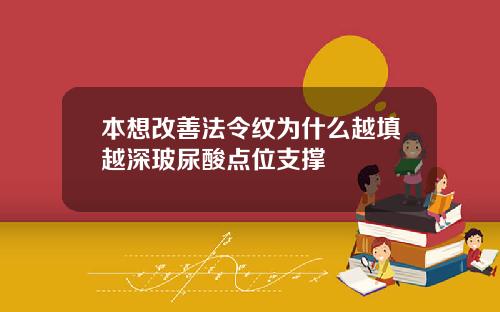 本想改善法令纹为什么越填越深玻尿酸点位支撑