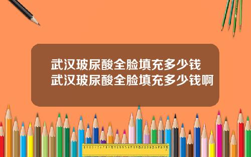 武汉玻尿酸全脸填充多少钱武汉玻尿酸全脸填充多少钱啊