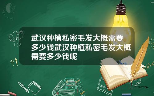 武汉种植私密毛发大概需要多少钱武汉种植私密毛发大概需要多少钱呢