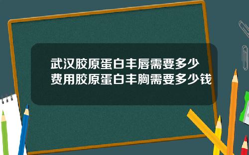 武汉胶原蛋白丰唇需要多少费用胶原蛋白丰胸需要多少钱