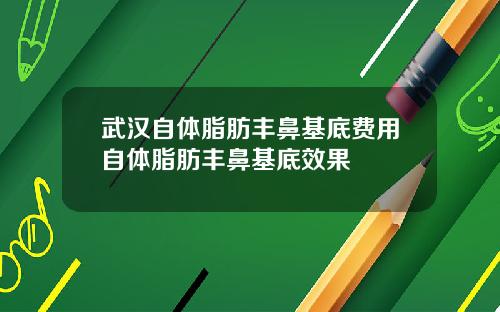 武汉自体脂肪丰鼻基底费用自体脂肪丰鼻基底效果