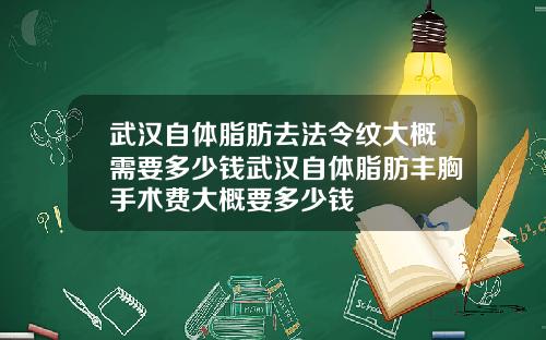 武汉自体脂肪去法令纹大概需要多少钱武汉自体脂肪丰胸手术费大概要多少钱