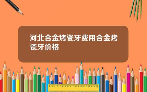 河北合金烤瓷牙费用合金烤瓷牙价格