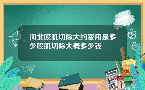 河北咬肌切除大约费用是多少咬肌切除大概多少钱