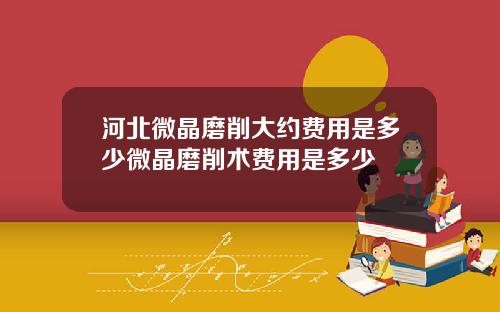 河北微晶磨削大约费用是多少微晶磨削术费用是多少