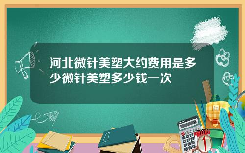 河北微针美塑大约费用是多少微针美塑多少钱一次