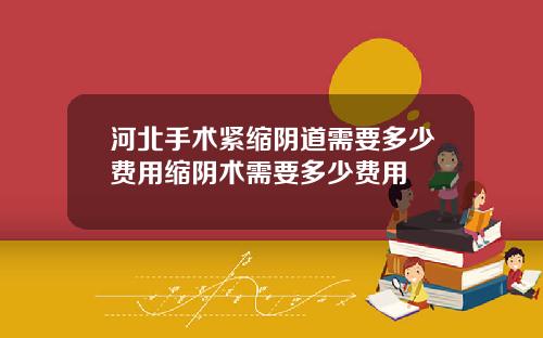 河北手术紧缩阴道需要多少费用缩阴术需要多少费用