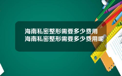海南私密整形需要多少费用海南私密整形需要多少费用呢