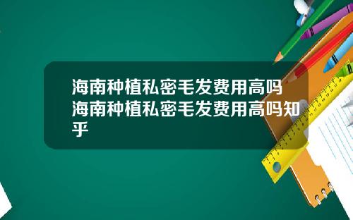 海南种植私密毛发费用高吗海南种植私密毛发费用高吗知乎