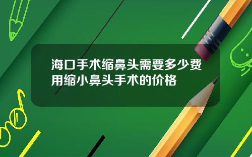 海口手术缩鼻头需要多少费用缩小鼻头手术的价格