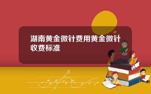 湖南黄金微针费用黄金微针收费标准