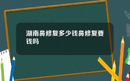 湖南鼻修复多少钱鼻修复要钱吗