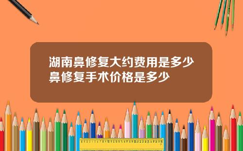 湖南鼻修复大约费用是多少鼻修复手术价格是多少