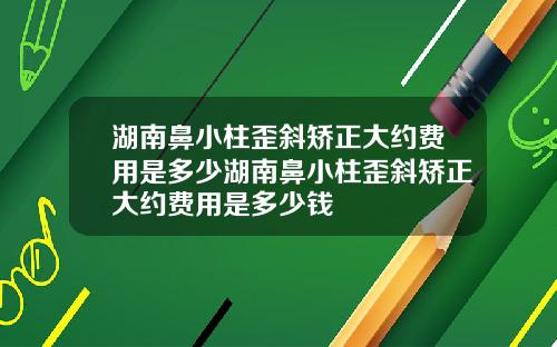 湖南鼻小柱歪斜矫正大约费用是多少湖南鼻小柱歪斜矫正大约费用是多少钱
