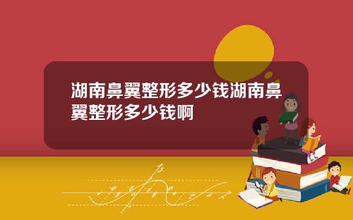 湖南鼻翼整形多少钱湖南鼻翼整形多少钱啊