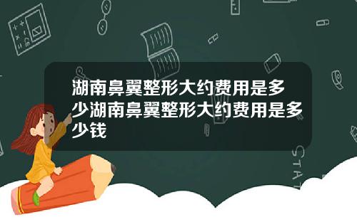 湖南鼻翼整形大约费用是多少湖南鼻翼整形大约费用是多少钱