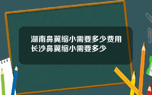 湖南鼻翼缩小需要多少费用长沙鼻翼缩小需要多少