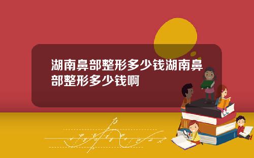 湖南鼻部整形多少钱湖南鼻部整形多少钱啊
