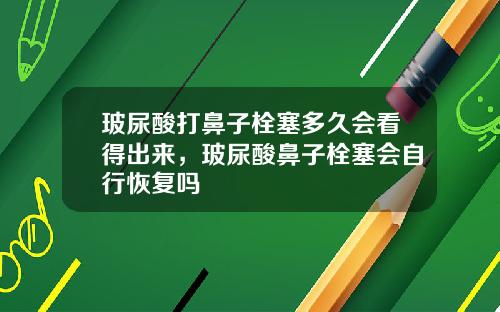 玻尿酸打鼻子栓塞多久会看得出来，玻尿酸鼻子栓塞会自行恢复吗