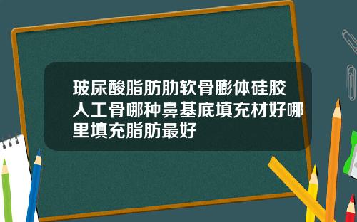 玻尿酸脂肪肋软骨膨体硅胶人工骨哪种鼻基底填充材好哪里填充脂肪最好