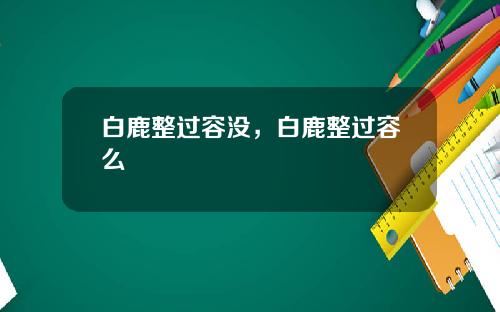 白鹿整过容没，白鹿整过容么