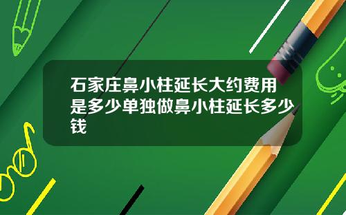 石家庄鼻小柱延长大约费用是多少单独做鼻小柱延长多少钱