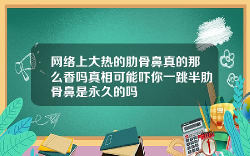 网络上大热的肋骨鼻真的那么香吗真相可能吓你一跳半肋骨鼻是永久的吗
