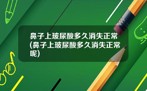 鼻子上玻尿酸多久消失正常(鼻子上玻尿酸多久消失正常呢)
