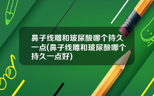 鼻子线雕和玻尿酸哪个持久一点(鼻子线雕和玻尿酸哪个持久一点好)