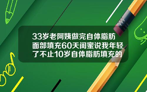 33岁老阿姨做完自体脂肪面部填充60天闺蜜说我年轻了不止10岁自体脂肪填充的视频