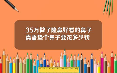 35万做了隆鼻好看的鼻子真香垫个鼻子要花多少钱
