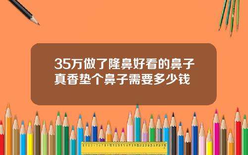 35万做了隆鼻好看的鼻子真香垫个鼻子需要多少钱