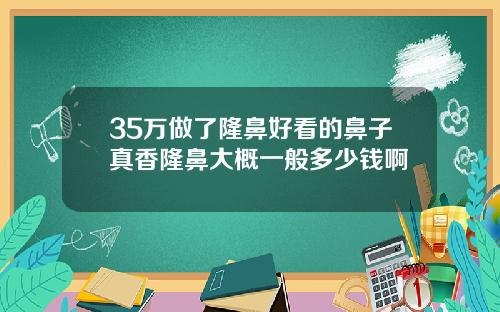 35万做了隆鼻好看的鼻子真香隆鼻大概一般多少钱啊