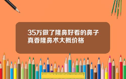 35万做了隆鼻好看的鼻子真香隆鼻术大概价格