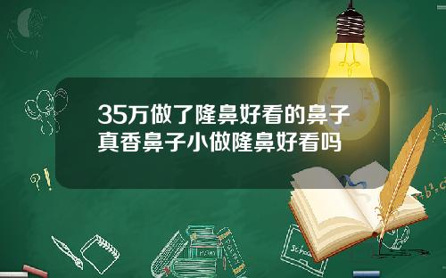 35万做了隆鼻好看的鼻子真香鼻子小做隆鼻好看吗