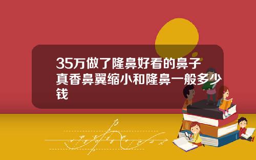 35万做了隆鼻好看的鼻子真香鼻翼缩小和隆鼻一般多少钱