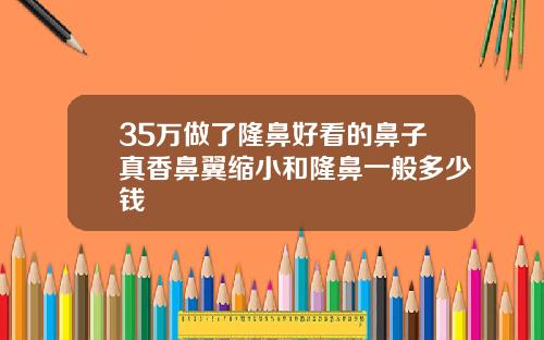 35万做了隆鼻好看的鼻子真香鼻翼缩小和隆鼻一般多少钱