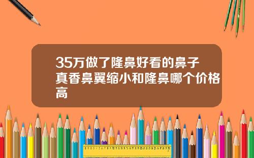 35万做了隆鼻好看的鼻子真香鼻翼缩小和隆鼻哪个价格高