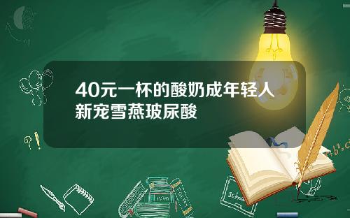 40元一杯的酸奶成年轻人新宠雪燕玻尿酸