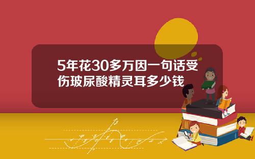 5年花30多万因一句话受伤玻尿酸精灵耳多少钱