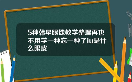 5种韩星眼线教学整理再也不用学一种忘一种了iu是什么眼皮