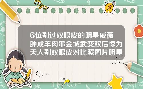 6位割过双眼皮的明星戚薇肿成羊肉串金城武变双后惊为天人割双眼皮对比照图片明星