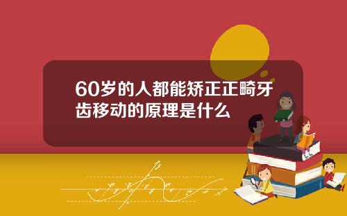 60岁的人都能矫正正畸牙齿移动的原理是什么