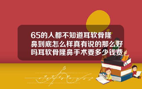 65的人都不知道耳软骨隆鼻到底怎么样真有说的那么好吗耳软骨隆鼻手术要多少钱费用