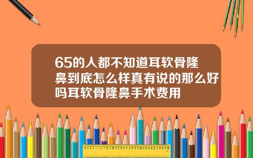 65的人都不知道耳软骨隆鼻到底怎么样真有说的那么好吗耳软骨隆鼻手术费用