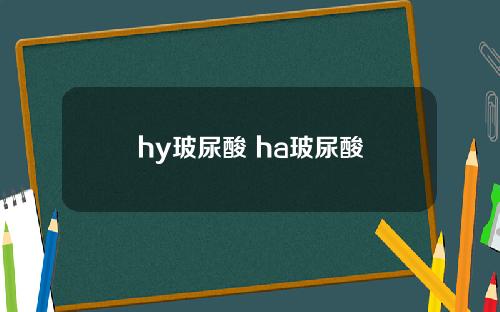 hy玻尿酸 ha玻尿酸